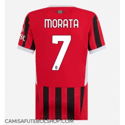 Camisa de time de futebol AC Milan Alvaro Morata #7 Replicas 1º Equipamento Feminina 2024-25 Manga Curta